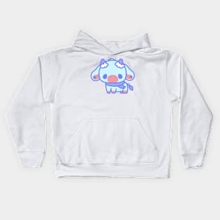 fluffy winter cow Kids Hoodie